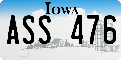 IA license plate ASS476