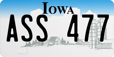 IA license plate ASS477