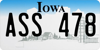 IA license plate ASS478