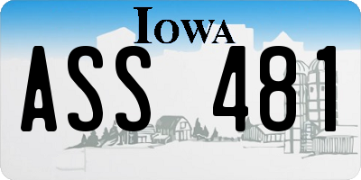 IA license plate ASS481