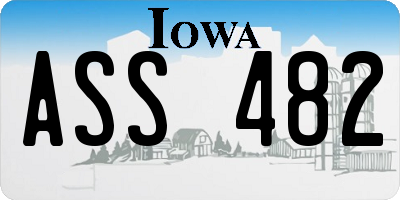 IA license plate ASS482