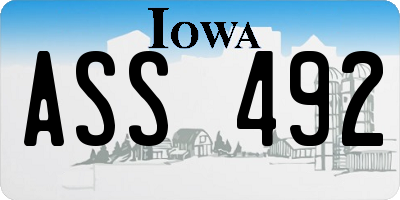 IA license plate ASS492