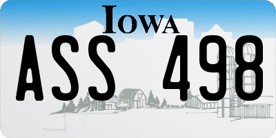 IA license plate ASS498