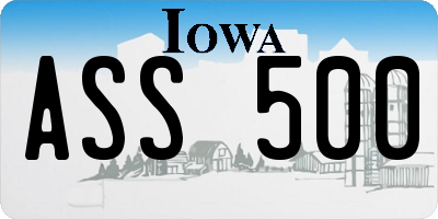 IA license plate ASS500