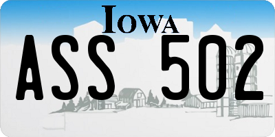 IA license plate ASS502