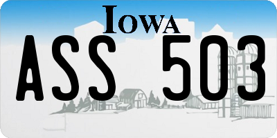 IA license plate ASS503