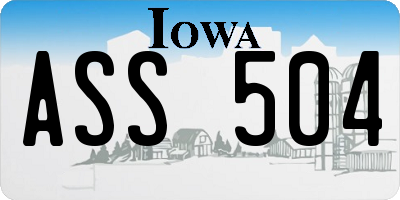 IA license plate ASS504