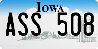 IA license plate ASS508