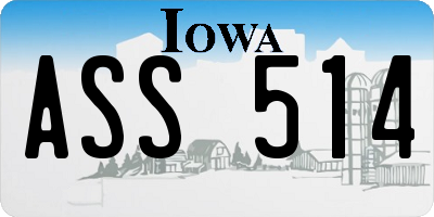 IA license plate ASS514