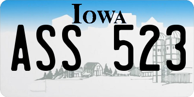 IA license plate ASS523
