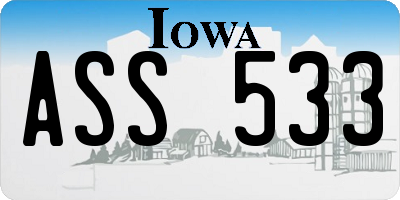 IA license plate ASS533