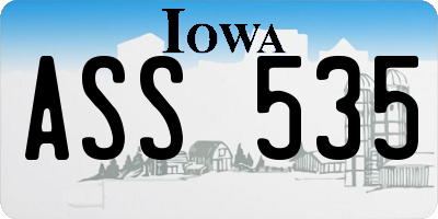 IA license plate ASS535