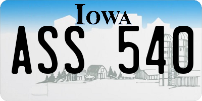 IA license plate ASS540