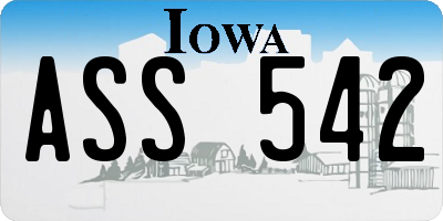 IA license plate ASS542