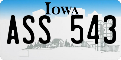 IA license plate ASS543