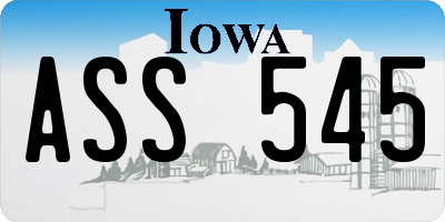 IA license plate ASS545