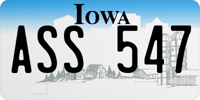 IA license plate ASS547