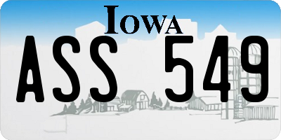 IA license plate ASS549