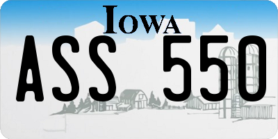 IA license plate ASS550