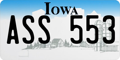 IA license plate ASS553