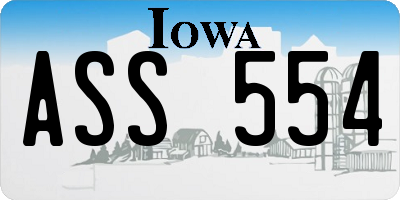 IA license plate ASS554