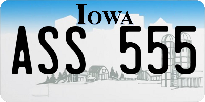 IA license plate ASS555