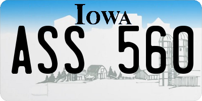 IA license plate ASS560
