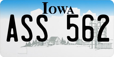 IA license plate ASS562
