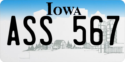 IA license plate ASS567