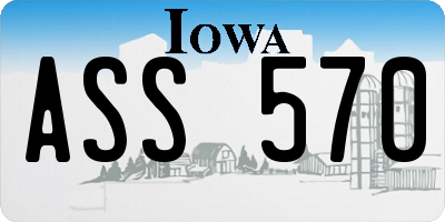 IA license plate ASS570