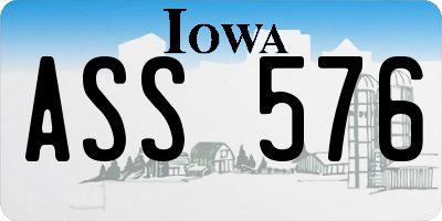 IA license plate ASS576