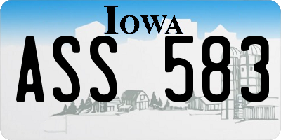 IA license plate ASS583