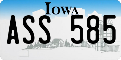 IA license plate ASS585