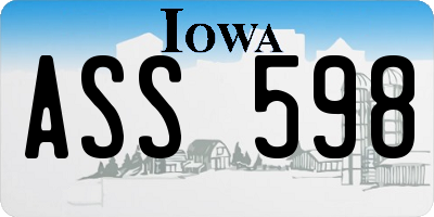 IA license plate ASS598