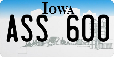 IA license plate ASS600