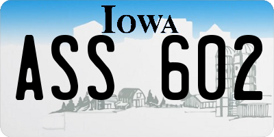 IA license plate ASS602
