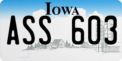 IA license plate ASS603