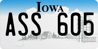 IA license plate ASS605