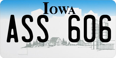 IA license plate ASS606