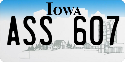 IA license plate ASS607