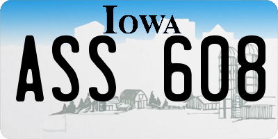 IA license plate ASS608