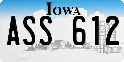 IA license plate ASS612