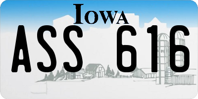 IA license plate ASS616
