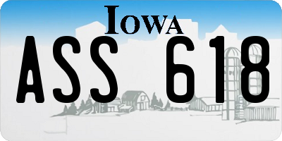 IA license plate ASS618