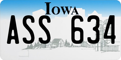 IA license plate ASS634