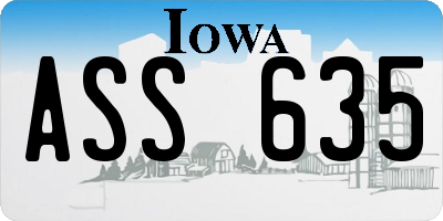 IA license plate ASS635