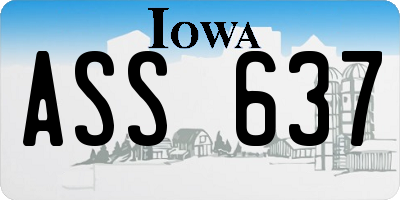 IA license plate ASS637