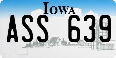 IA license plate ASS639