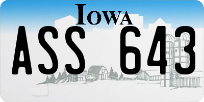 IA license plate ASS643