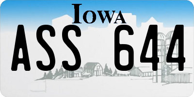 IA license plate ASS644